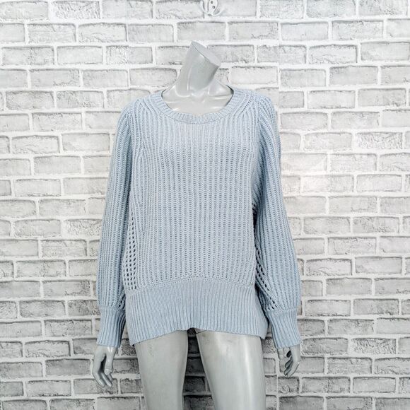 Rag & Bone Women's 100% Cashmere oversize sweater open knit in blue sz Small - Picture 1 of 7
